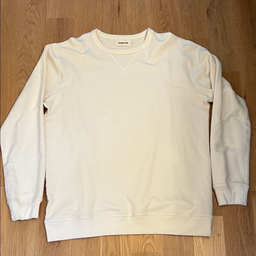 Taylor Stitch Men's Off-White Crewneck Sweater